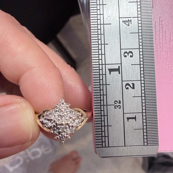 10K Gold Diamond Ring Natural Diamond Ring Promise Ring Gift for Her - Picture 5 of 11